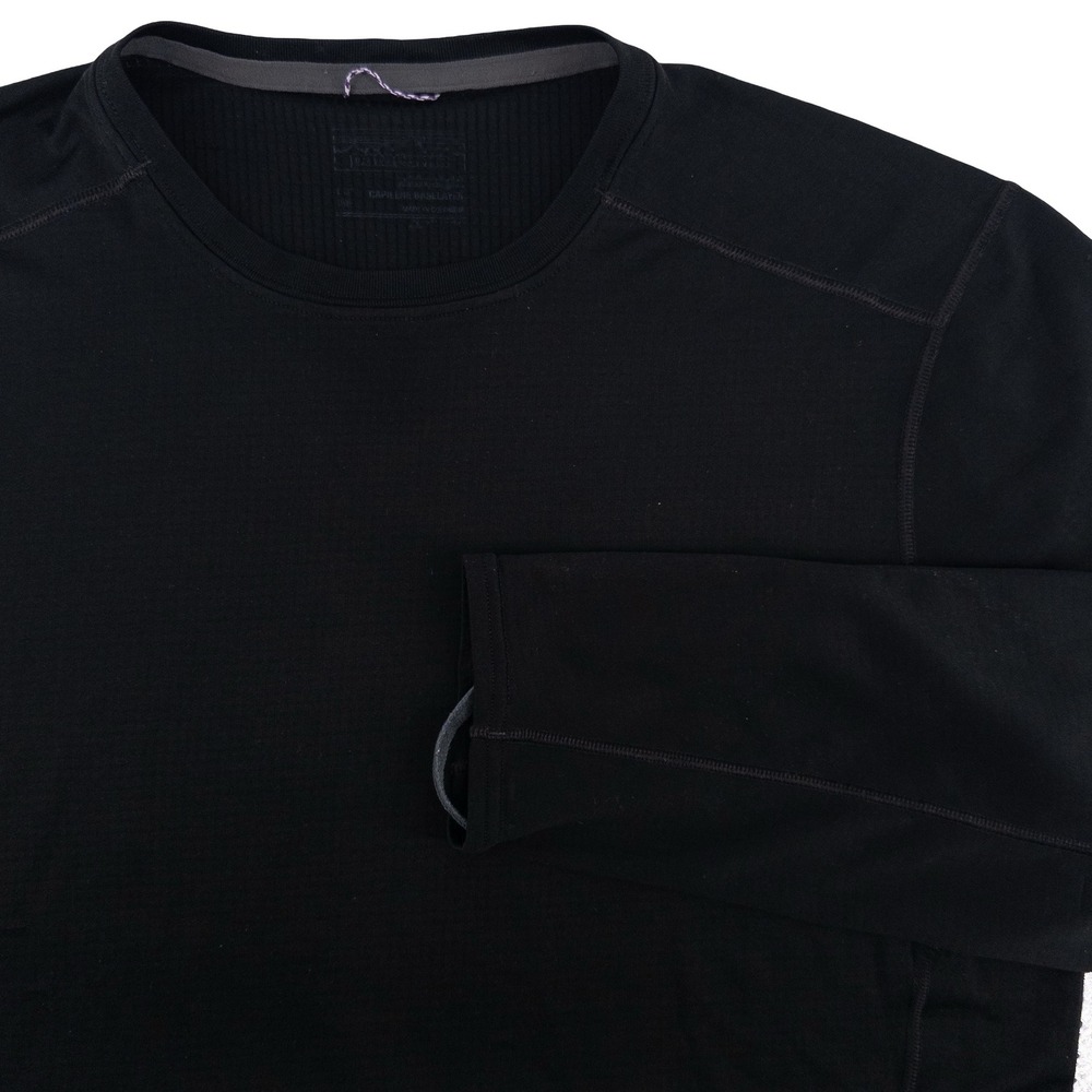 Patagonia Mens Med Midweight Capilene Crewneck Baselayer Shirt Black 44425 Gorp